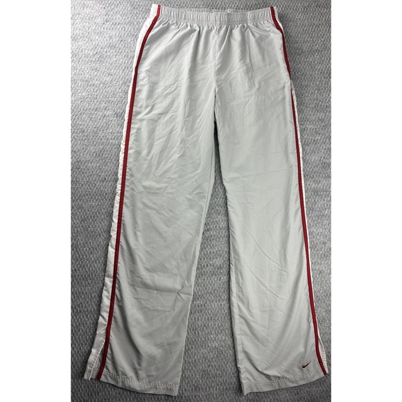 Nike Pants - Vintage Nike Track Pants Women's Ankle Length Large Gray/Red/White